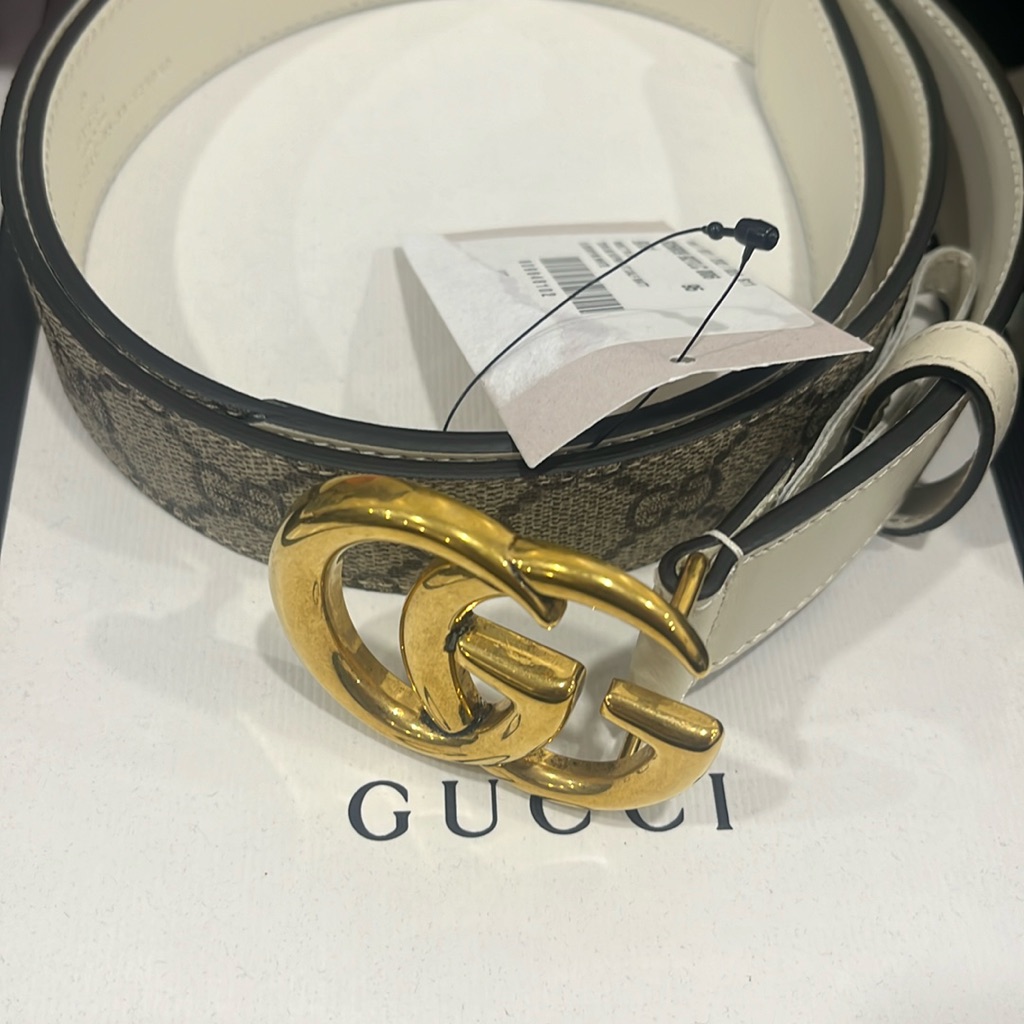 Gucci Logo Unisex Leather Belt Brand New Size 95